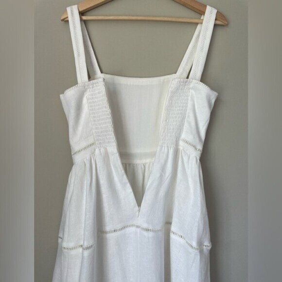 NEW Reformation Everett Linen Midi Dress White | US 2 UK 6 - Picture 11 of 16